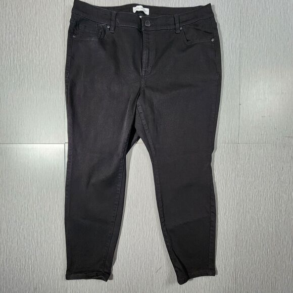 Lane Bryant Denim - Lane Bryant Jeans Womens 18 Black Mid Rise Skinny Signature Fit Flex Magic